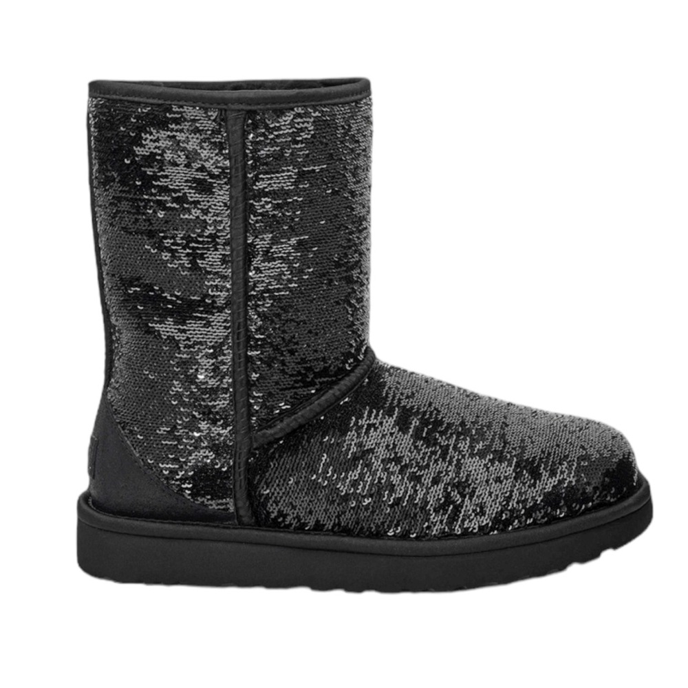 Ugg | Black Sequin Classic Short Boots